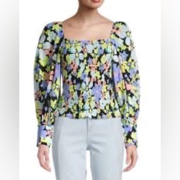 Ariana Floral Puff-Sleeve Top - L - NWOT - Picture 1 of 7